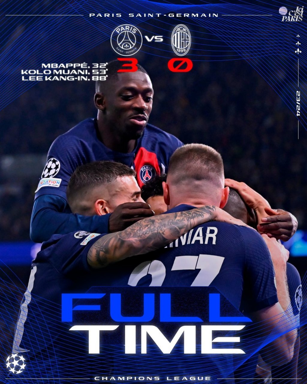 巴黎圣日耳曼遭遇失利，客场惨败